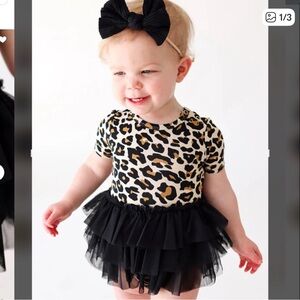 Posh Peanut Leopard Print Dress with Black Tulle